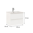 Vario Forte 60 alsó szekrény mosdóval fehér-fehér