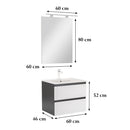 Vario Forte 60 komplett fürdőszoba bútor antracit-fehér
