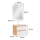 Vario Forte 60 komplett fürdőszoba bútor tölgy-fehér