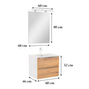 Vario Trim 60 komplett fürdőszoba bútor fehér-tölgy