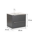 Vario Trim 60 alsó szekrény mosdóval antracit-antracit