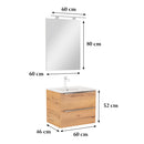 Vario Trim 60 komplett fürdőszoba bútor tölgy-tölgy