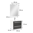 Vario Clam 60 komplett fürdőszoba bútor fehér-antracit