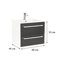 Vario Clam 60 alsó szekrény mosdóval fehér-antracit