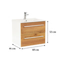 Vario Clam 60 alsó szekrény mosdóval fehér-tölgy