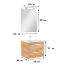 Vario Clam 60 komplett fürdőszoba bútor tölgy-tölgy