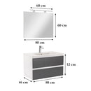 Vario Forte 80 komplett fürdőszoba bútor fehér-antracit