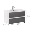Vario Forte 80 alsó szekrény mosdóval fehér-antracit