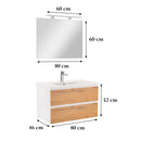 Vario Forte 80 komplett fürdőszoba bútor fehér-tölgy