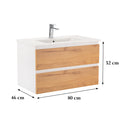 Vario Forte 80 alsó szekrény mosdóval fehér-tölgy