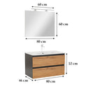 Vario Forte 80 komplett fürdőszoba bútor antracit-tölgy