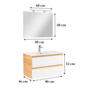 Vario Forte 80 komplett fürdőszoba bútor tölgy-fehér