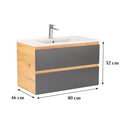 Vario Forte 80 alsó szekrény mosdóval tölgy-antracit