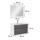 Vario Trim 80 komplett fürdőszoba bútor fehér-antracit