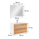 Vario Trim 80 komplett fürdőszoba bútor fehér-tölgy