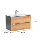 Vario Trim 80 alsó szekrény mosdóval antracit-tölgy