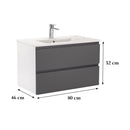 Vario Pull 80 alsó szekrény mosdóval fehér-antracit