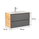 Vario Pull 80 alsó szekrény mosdóval tölgy-antracit