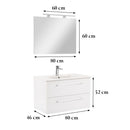 Vario Clam 80 komplett fürdőszoba bútor fehér-fehér