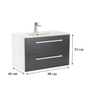 Vario Clam 80 alsó szekrény mosdóval fehér-antracit