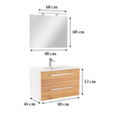 Vario Clam 80 komplett fürdőszoba bútor fehér-tölgy