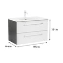 Vario Clam 80 alsó szekrény mosdóval antracit-fehér