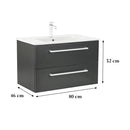 Vario Clam 80 alsó szekrény mosdóval antracit-antracit