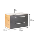 Vario Clam 80 alsó szekrény mosdóval tölgy-antracit