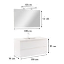 Vario Forte 100 komplett fürdőszoba bútor fehér-fehér