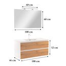 Vario Forte 100 komplett fürdőszoba bútor fehér-tölgy