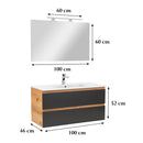 Vario Forte 100 komplett fürdőszoba bútor tölgy-antracit