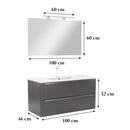 Vario Trim 100 komplett fürdőszoba bútor antracit-antracit