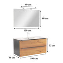 Vario Trim 100 komplett fürdőszoba bútor antracit-tölgy