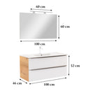 Vario Trim 100 komplett fürdőszoba bútor tölgy-fehér