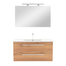 Vario Clam 100 komplett fürdőszoba bútor fehér-tölgy