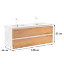 Vario Forte 120 alsó szekrény mosdóval fehér-tölgy