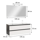 Vario Forte 120 komplett fürdőszoba bútor antracit-fehér