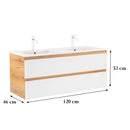 Vario Forte 120 alsó szekrény mosdóval tölgy-fehér