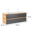 Vario Forte 120 alsó szekrény mosdóval tölgy-antracit