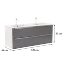 Vario Trim 120 alsó szekrény mosdóval fehér-antracit