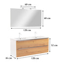 Vario Trim 120 komplett fürdőszoba bútor fehér-tölgy