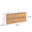 Vario Trim 120 alsó szekrény mosdóval fehér-tölgy