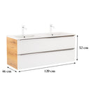 Vario Trim 120 alsó szekrény mosdóval tölgy-fehér