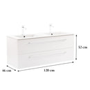 Vario Clam 120 alsó szekrény mosdóval fehér-fehér