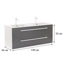 Vario Clam 120 alsó szekrény mosdóval fehér-antracit