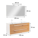 Vario Clam 120 komplett fürdőszoba bútor fehér-tölgy