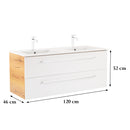 Vario Clam 120 alsó szekrény mosdóval tölgy-fehér