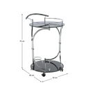 Zsúrasztal, fekete üveg + fém (króm), VESNA