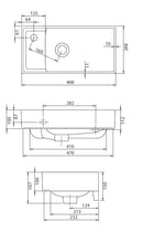 CeraStyle SHARP - JOBB CSAPLYUKAS - porcelán mosdókagyló - 50 x 25 cm