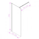 WI01-80 Walker walk in zuhanyfal 80x195 cm, 8mm-es üveggel